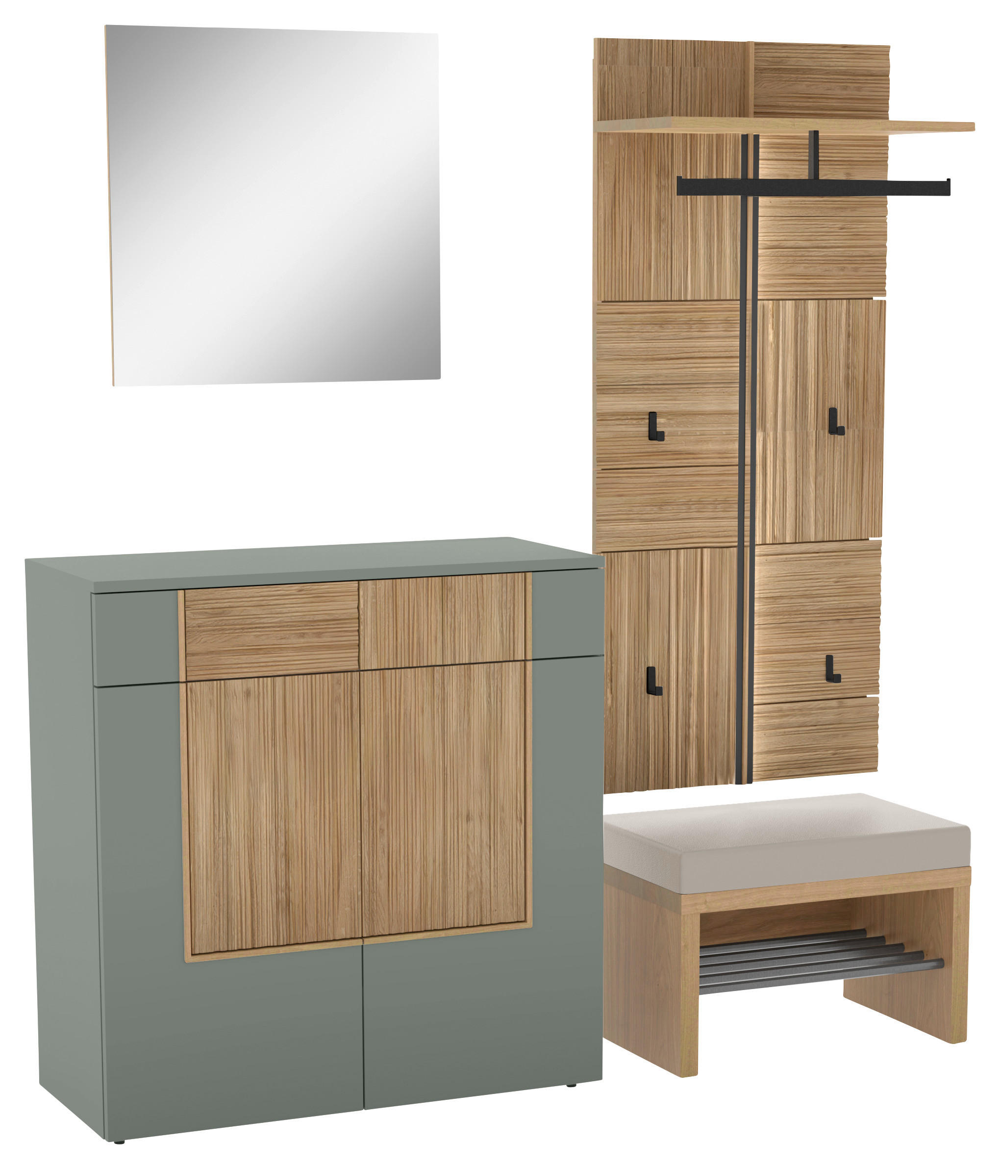 GARDEROBE  in 173/194/42,9 cm  - Wildeiche/Hellgrau, Design, Holz/Holzwerkstoff (173/194/42,9cm) - Voglauer