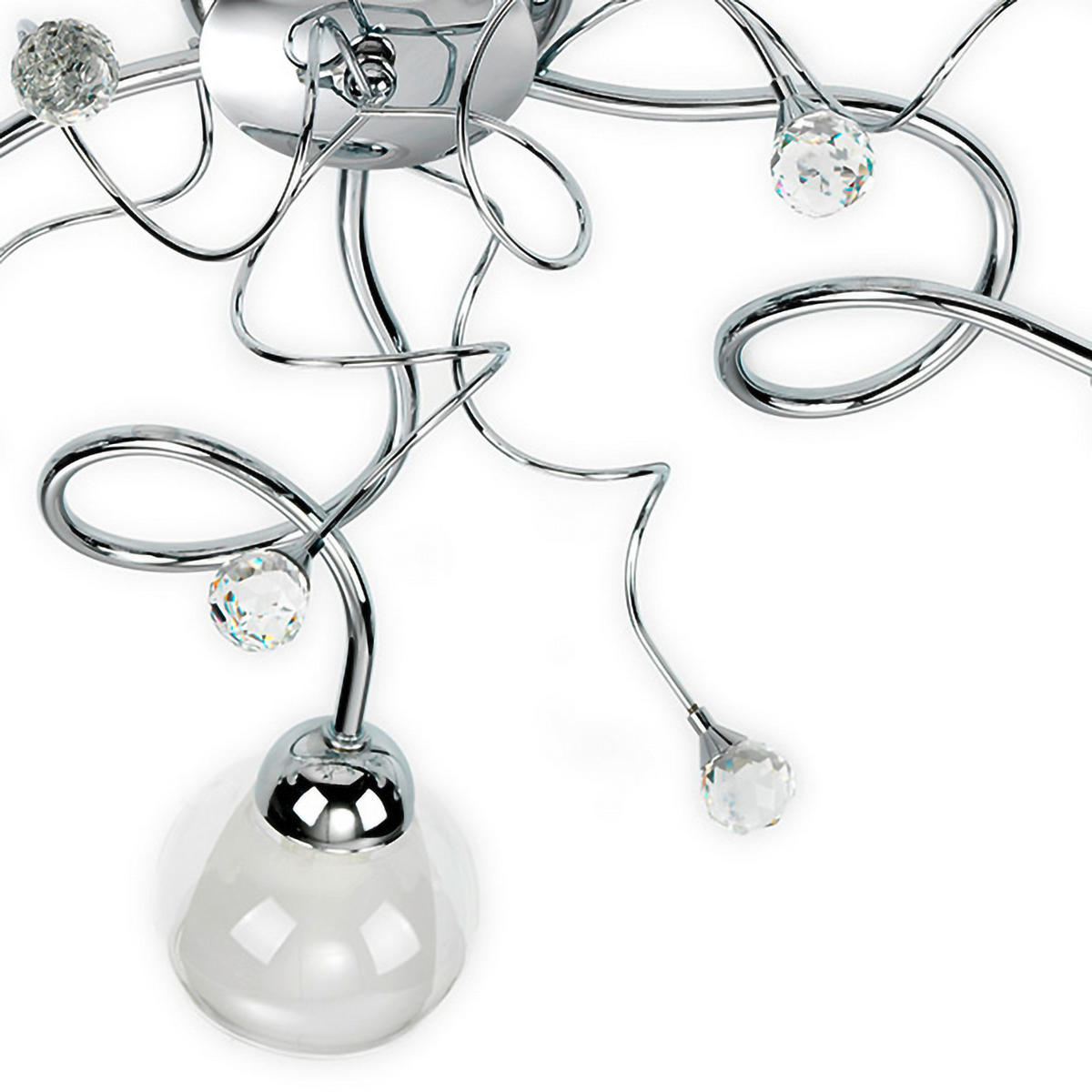 STROPNÉ SVIETIDLO, 65/20 cm  - chrómová, Design, kov/sklo (65/20cm)