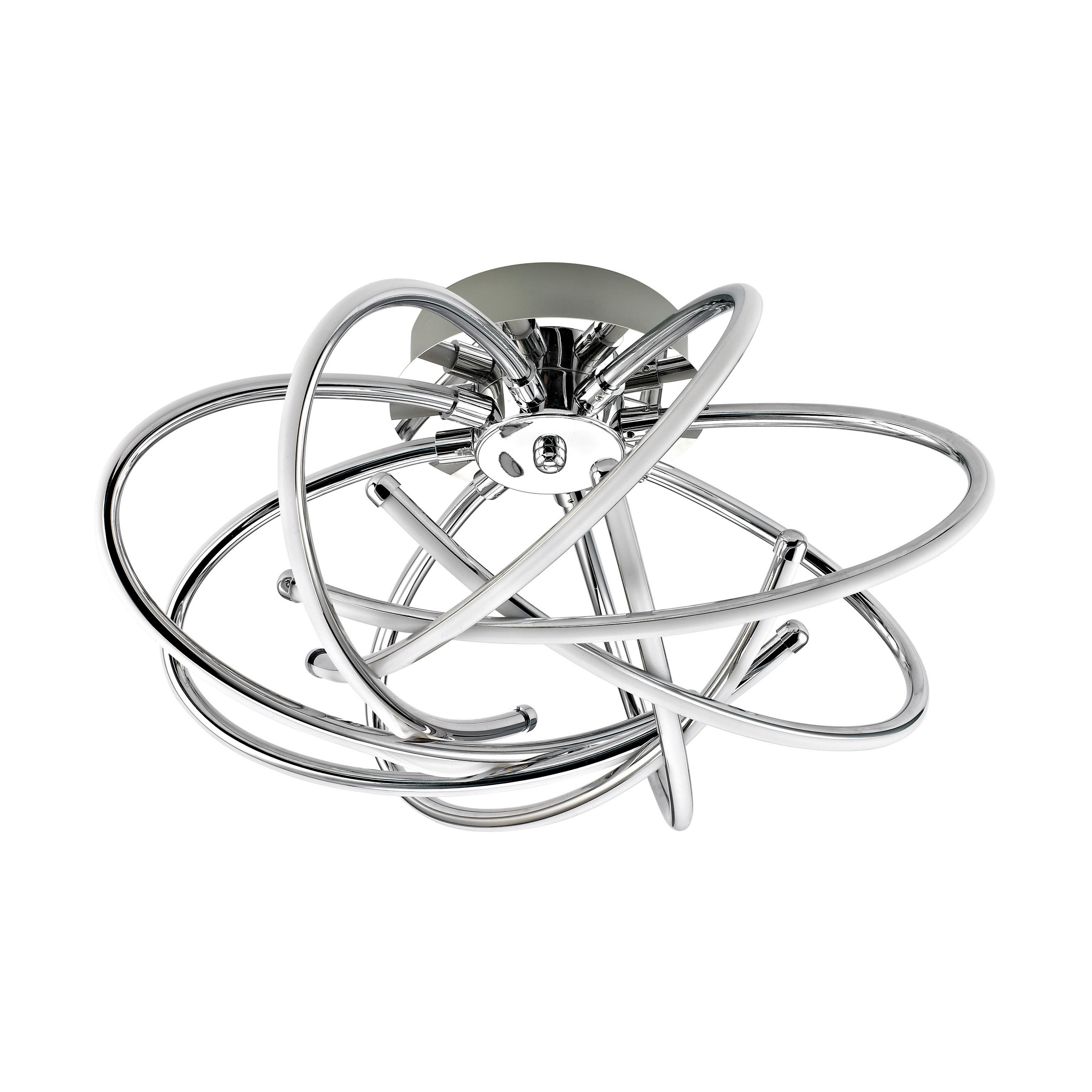 LED STROPNÁ LAMPA, 44/24 cm - chrómová, Design, kov/plast (44/24cm) - Novel