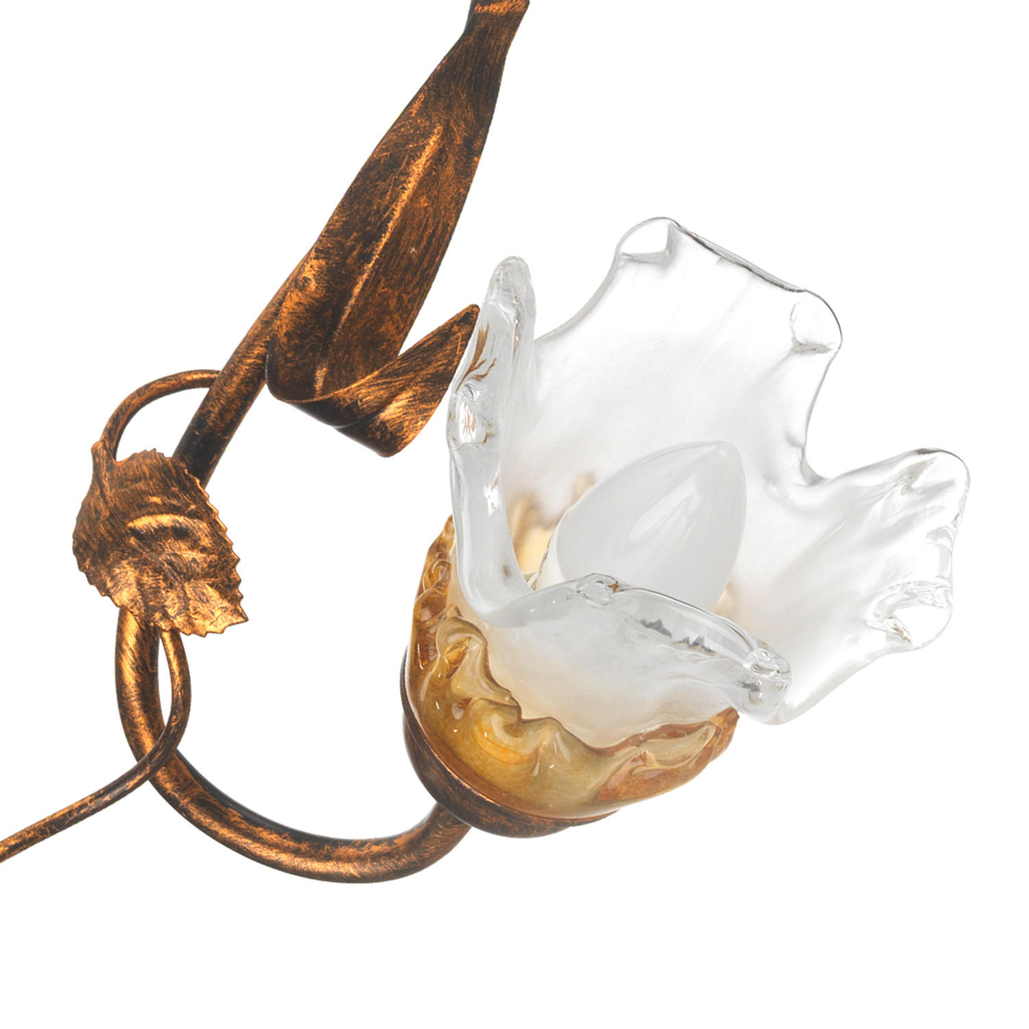DECKENLEUCHTE 25/20/63 cm   - Bronzefarben, KONVENTIONELL, Glas/Metall (25/20/63cm)