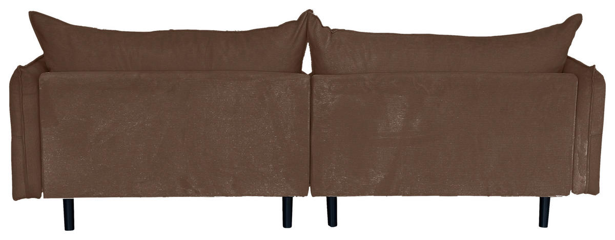 2-SITZER-SOFA Cord Braun  - Schwarz/Braun, Design, Kunststoff/Textil (262/91/115cm) - MID.YOU