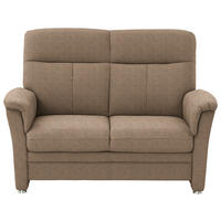 2-SITZER-SOFA  in Flachgewebe Hellbraun  - Hellbraun/Alufarben, KONVENTIONELL, Textil/Metall (142/100/89cm) - Beldomo Comfort