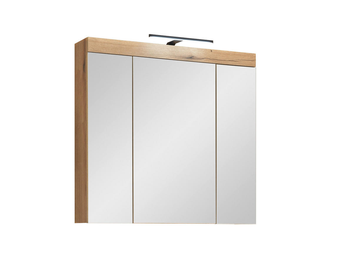 SPIEGELSCHRANK 80/77/17 cm  - Eichefarben, Basics, Glas/Holzwerkstoff (80/77/17cm) - MID.YOU