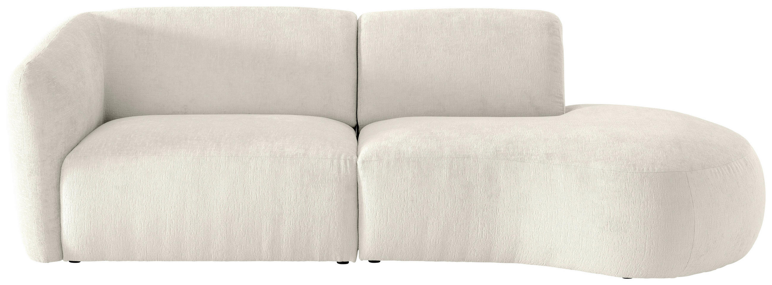 ECKSOFA Jesi in Mikrofaser Weiß  238/107 cm  - Schwarz/Weiß, MODERN, Kunststoff/Textil (238/107cm) - Livetastic