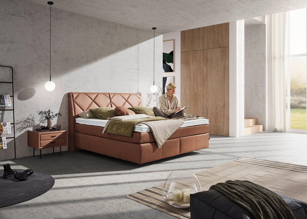 BOXSPRINGBETT 200/200 cm  in Braun  - Schwarz/Braun, KONVENTIONELL, Kunststoff/Textil (200/200cm) - Dieter Knoll