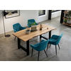 TISCHGRUPPE in Holz, Metall, Textil Naturfarben, Türkis  - Türkis/Naturfarben, MODERN, Holz/Textil (160/85/76,5cm) - Livetastic
