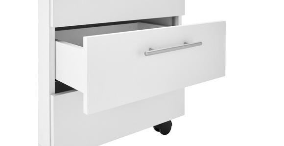 ROLLCONTAINER Weiß  - Silberfarben/Weiß, MODERN, Holzwerkstoff/Kunststoff (40/56/39cm) - Carryhome