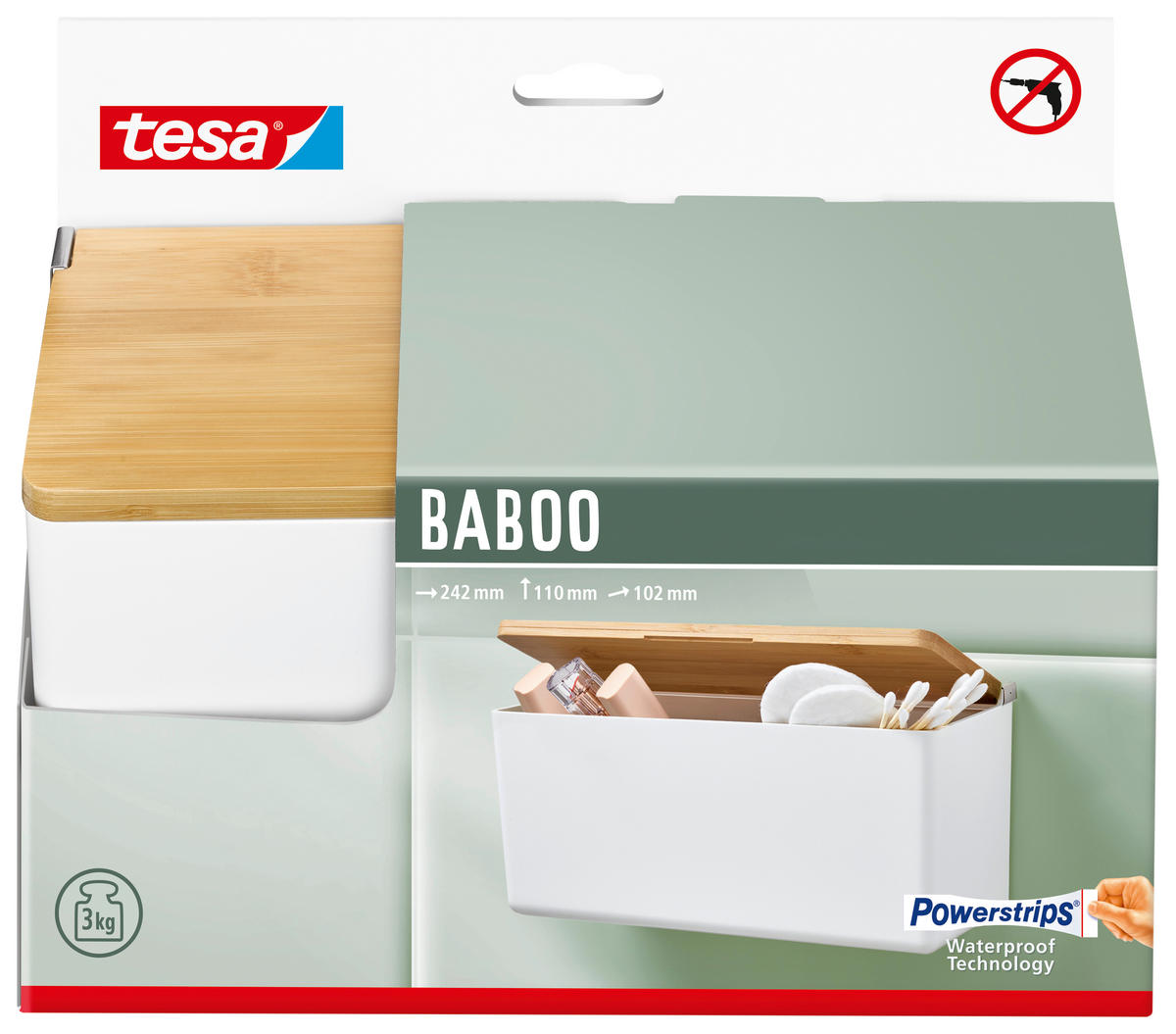 AUFBEWAHRUNGSBOX - Weiß, Basics, Holz/Kunststoff (24,2/11/10,2cm) - Tesa