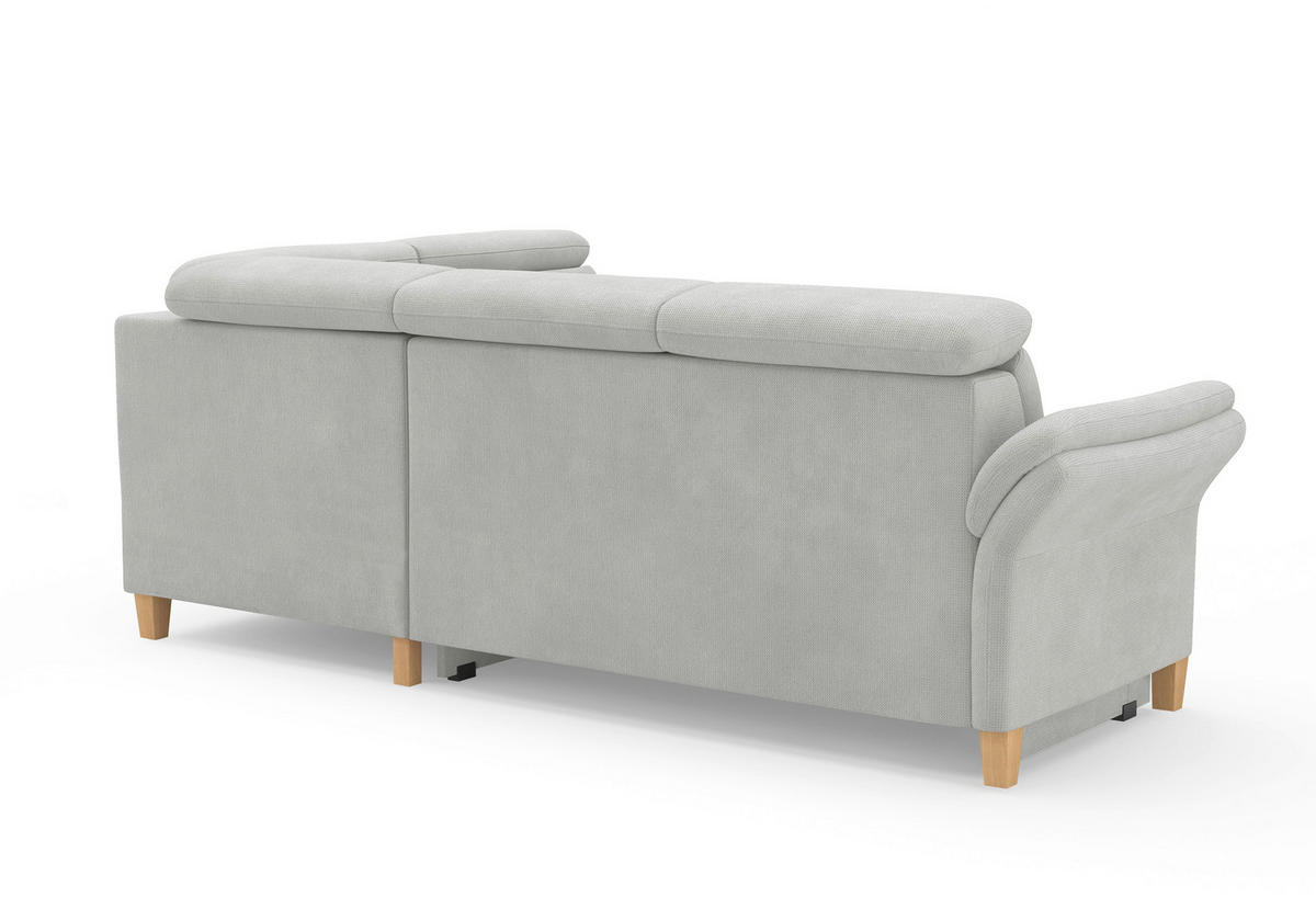 ECKSOFA GLENDALE E Silberfarben Flachgewebe  - Eichefarben/Silberfarben, KONVENTIONELL, Holz/Textil (247/193cm) - Sit & More