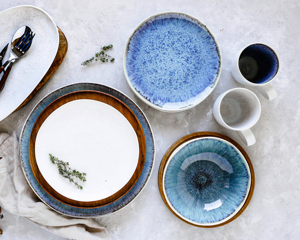 KOMBISERVICE Weiß 16-teilig Frozen  - Weiß, Basics, Keramik (34,7/32/35cm) - Mäser
