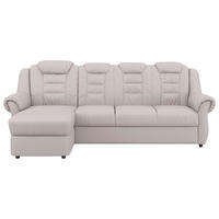 ECKSOFA in Lederlook Hellgrau  - Hellgrau/Schwarz, Konventionell, Kunststoff/Textil (165/262cm) - Livetastic