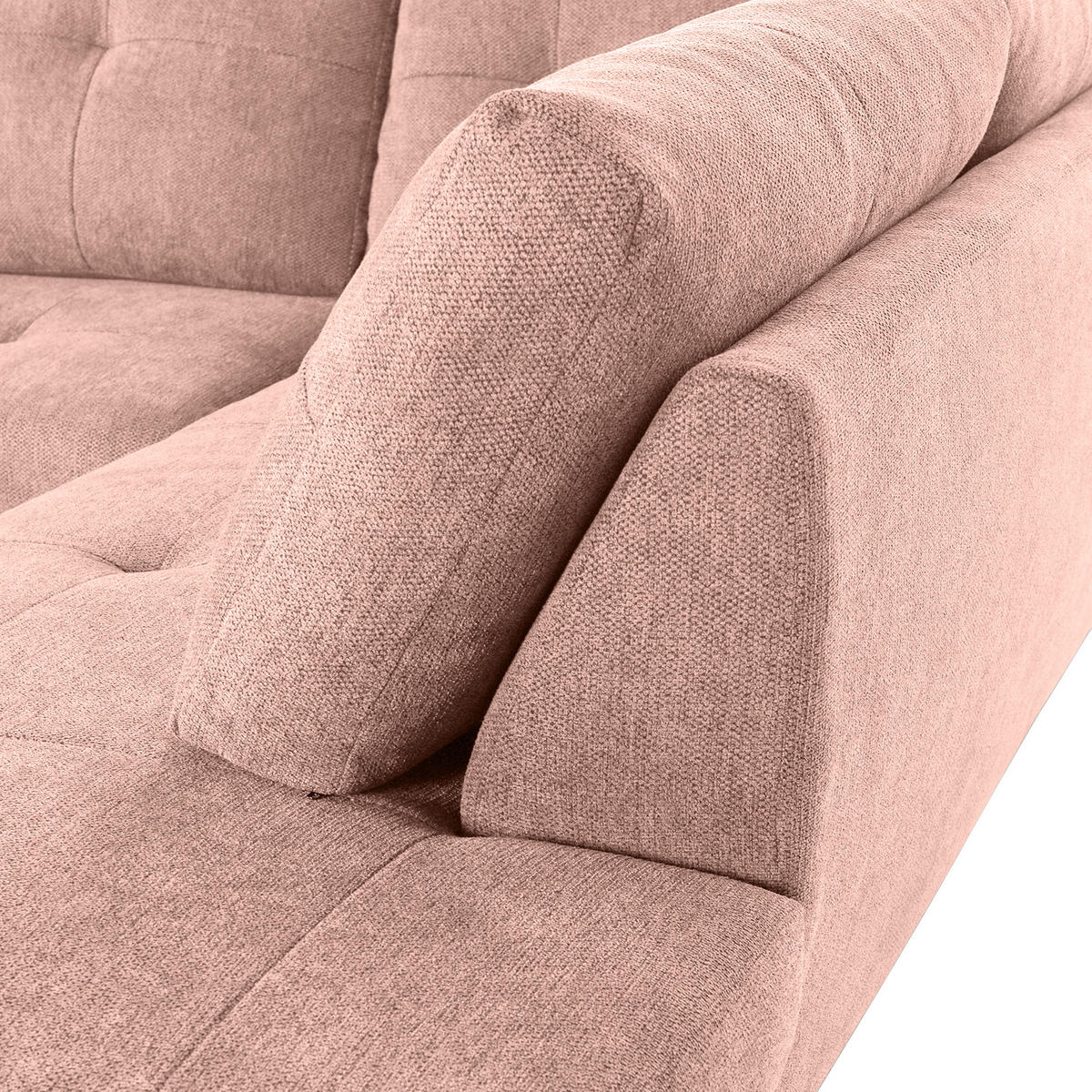 WOHNLANDSCHAFT in Flachgewebe Altrosa  - Chromfarben/Altrosa, Konventionell, Kunststoff/Textil (180/338/217cm) - Hom`in
