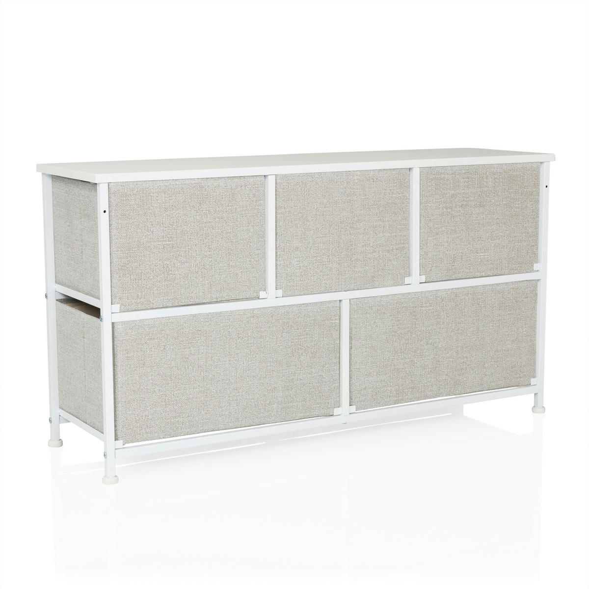 KOMMODE  in 100/55/30 cm  - Weiß/Grau, MODERN, Kunststoff/Textil (100/55/30cm) - MID.YOU