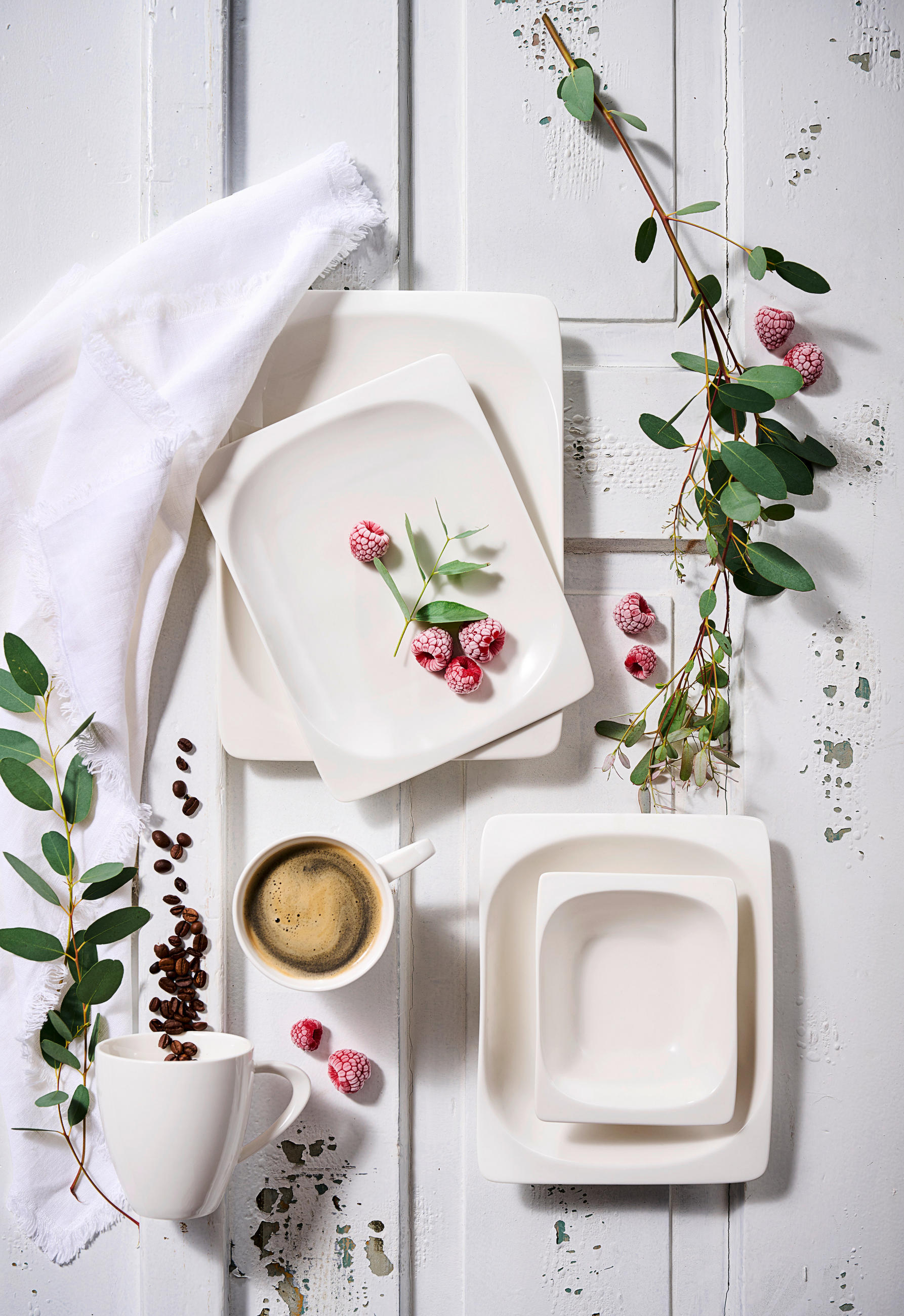 KOMBINIRANI SERVIS porcelan - bela, Design, keramika - Ritzenhoff Breker