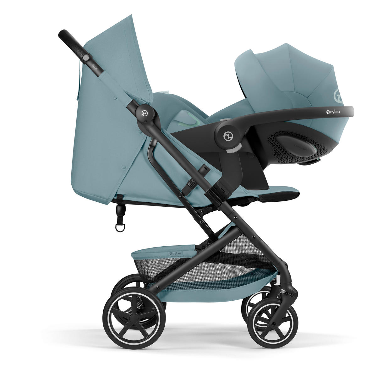BUGGY BEEZY BLK  - Pastellblau/Schwarz, Basics, Kunststoff/Textil (82/45,5/107cm) - cybex GOLD