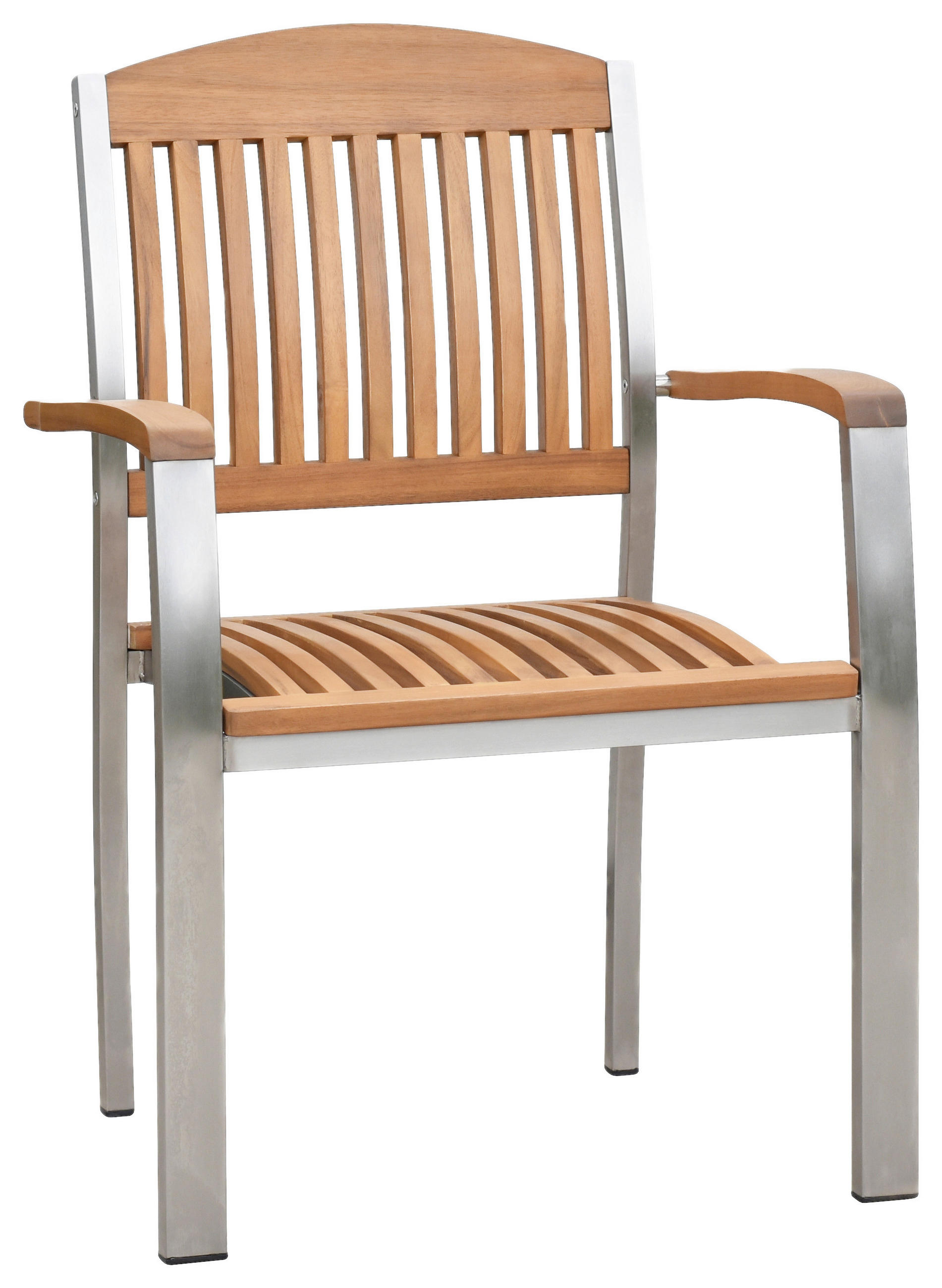 STAPELSESSEL in Holz, Metall Naturfarben, Silberfarben  - Silberfarben/Naturfarben, MODERN, Holz/Metall - Gardenson