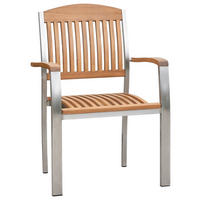 STAPELSESSEL in Holz, Metall Naturfarben, Silberfarben  - Silberfarben/Naturfarben, MODERN, Holz/Metall - Gardenson