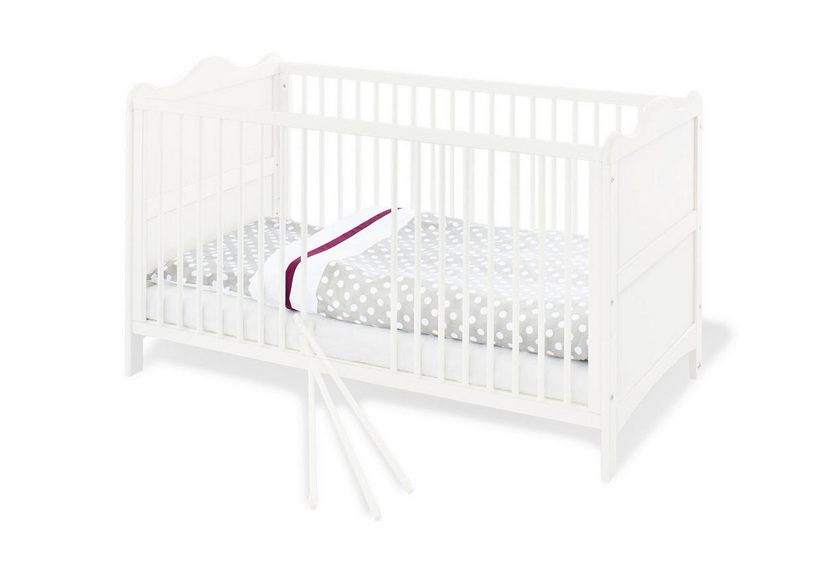 GITTERBETT PINOLINO FLORENTINA 146/76/85 cm  - Weiß, ROMANTIK / LANDHAUS, Holz/Holzwerkstoff (146/76/85cm) - Pinolino