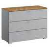 KOMMODE 80/61/42 cm  in Grau, Eichefarben  - Eichefarben/Alufarben, Trend, Holzwerkstoff/Kunststoff (80/61/42cm) - Stylife