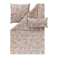 BETTWÄSCHE 3-teilig Kora Makosatin 135/200 cm  - Graubraun, Design, Textil (135/200cm) - Estella