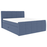 BOXSPRINGBETT 180/200 cm,  in Blau, Matratze, Bettkasten, Topper, H3 = fest  - Blau/Schwarz, KONVENTIONELL, Kunststoff/Textil (180/200cm) - Boxxx