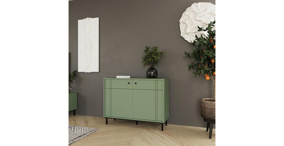 KOMMODE in 81,8/106/37 cm - Schwarz/Grün, MODERN, Holzwerkstoff/Kunststoff (81,8/106/37cm) - Carryhome