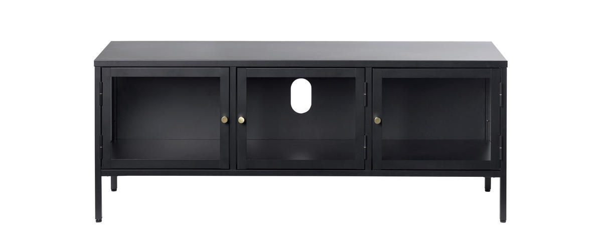 MEDIABÄNK svart  110/140/40 cm  - svart/guldfärgad, Trend, metall (110/140/40cm) - Xora