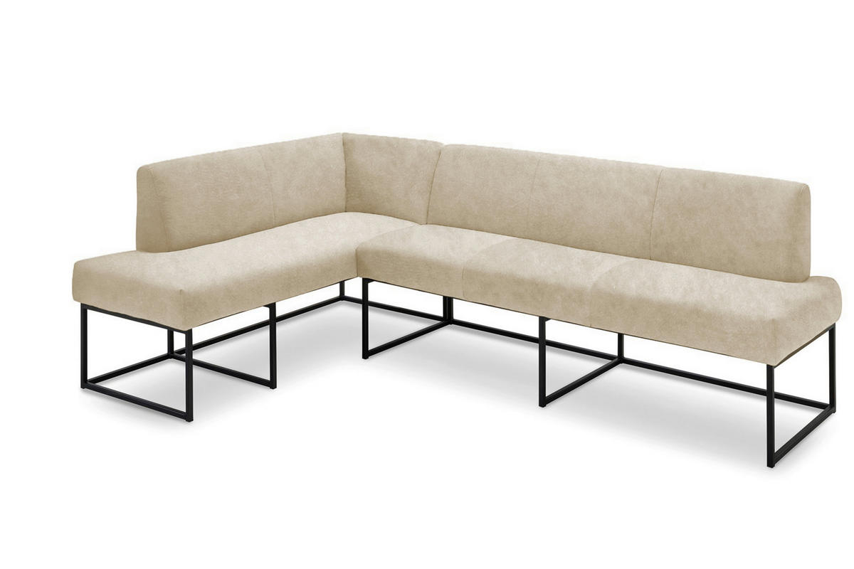 UGAONA KLUPA  boja peska   - crna/boja peska, Moderno, drvo/metal (245/159cm) - Livetastic