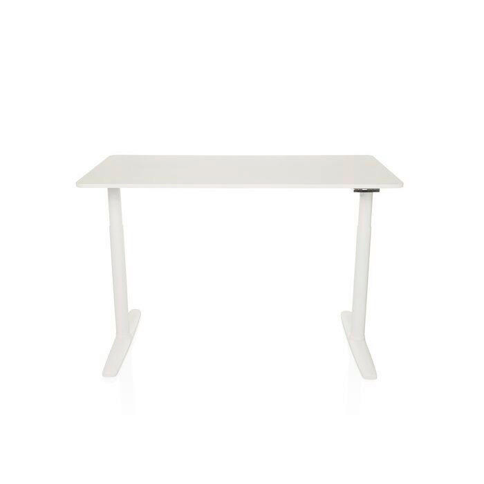 SCHREIBTISCH höhenverstellbar  - Weiß, MODERN, Holzwerkstoff/Metall (140/70/71 - 116cm) - MID.YOU