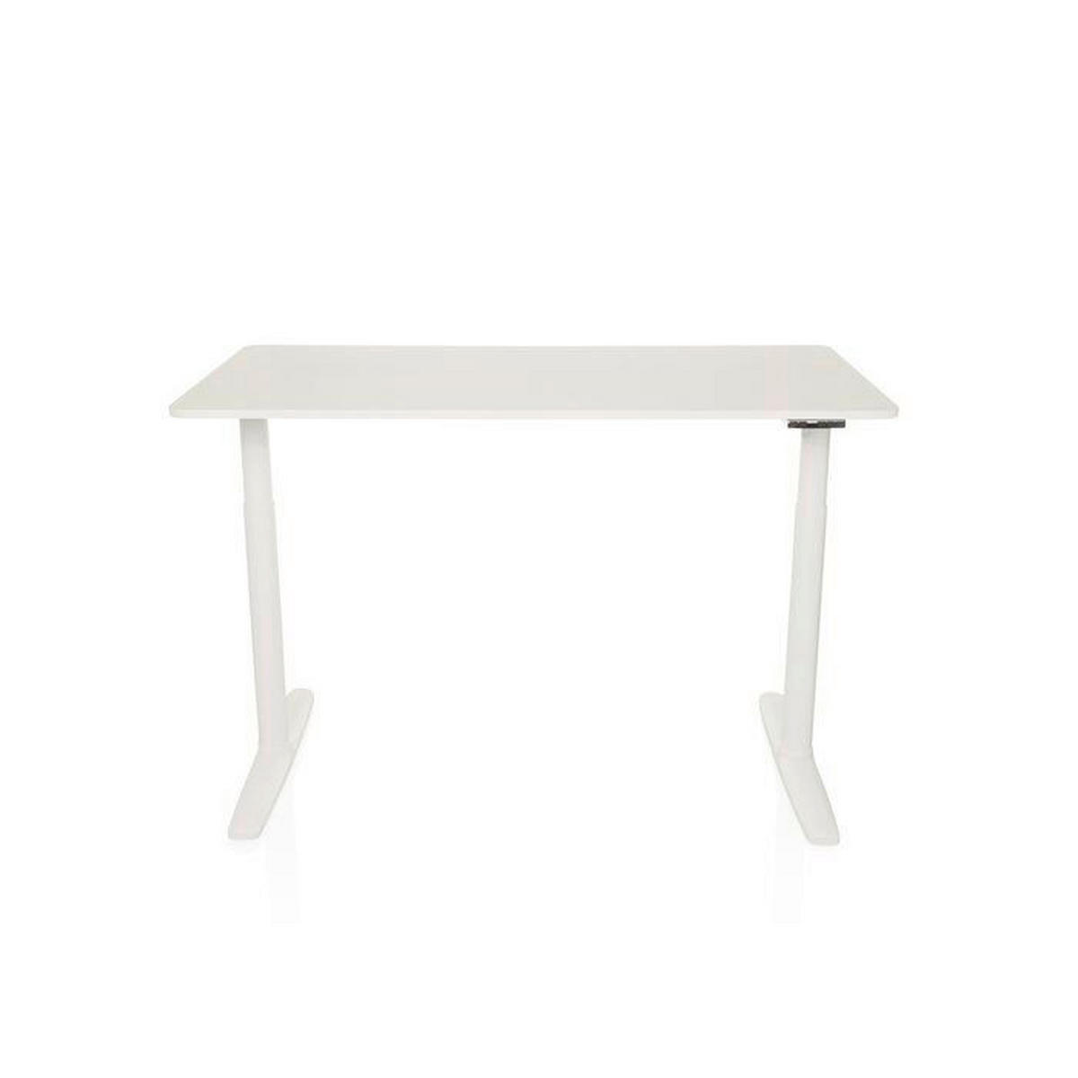 SCHREIBTISCH höhenverstellbar  - Weiß, MODERN, Holzwerkstoff/Metall (140/70/71 - 116cm) - MID.YOU