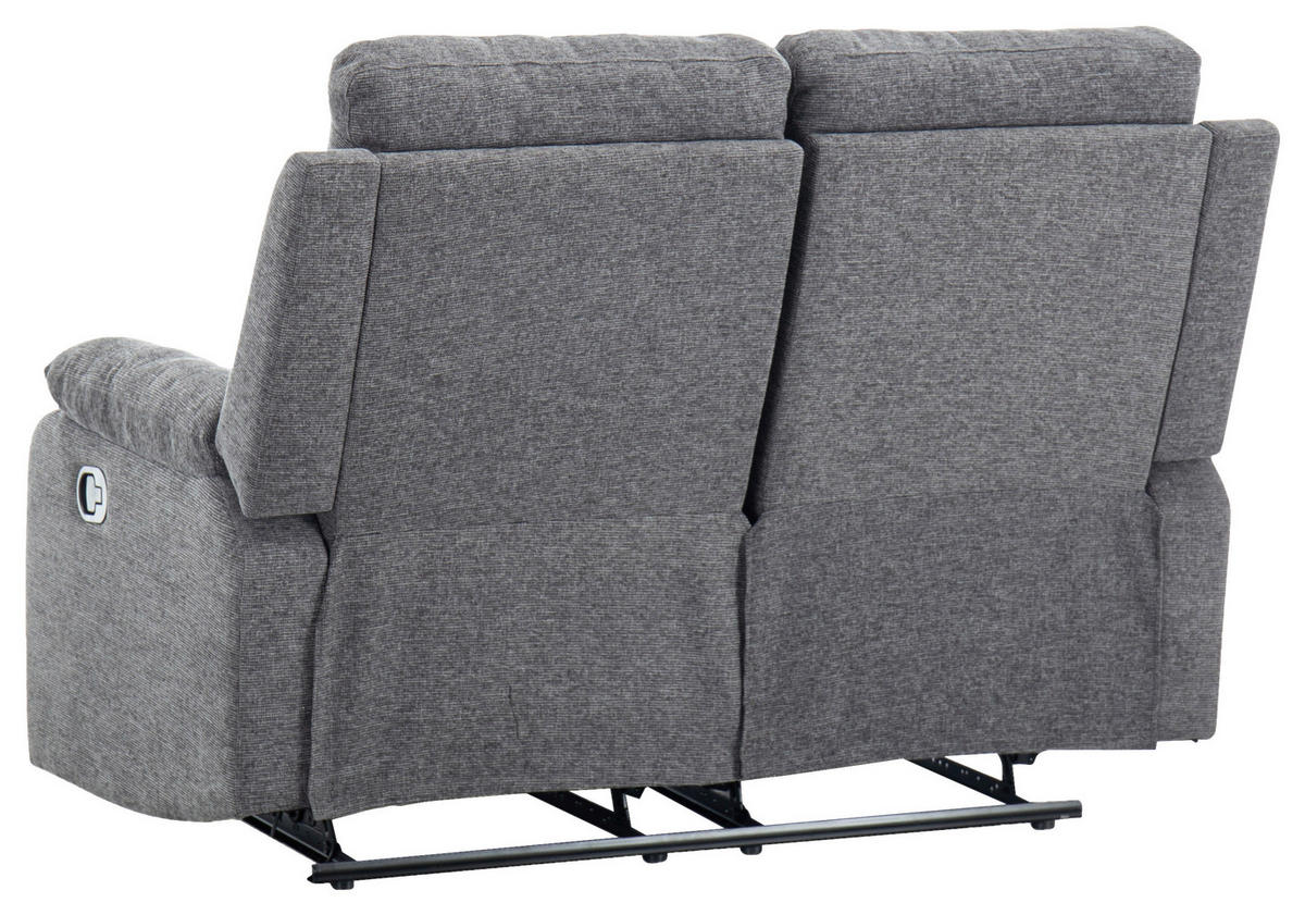 SITZGARNITUR VERONA Leinenoptik Dunkelgrau  - Dunkelgrau/Schwarz, Design, Kunststoff/Textil (84,5/133,5/100,5/92cm) - Livetastic