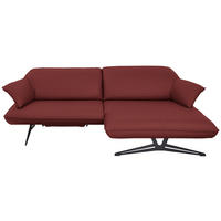 ECKSOFA in Echtleder Weinrot  - Beige/Weinrot, Design, Leder/Metall (252/169cm) - Koinor
