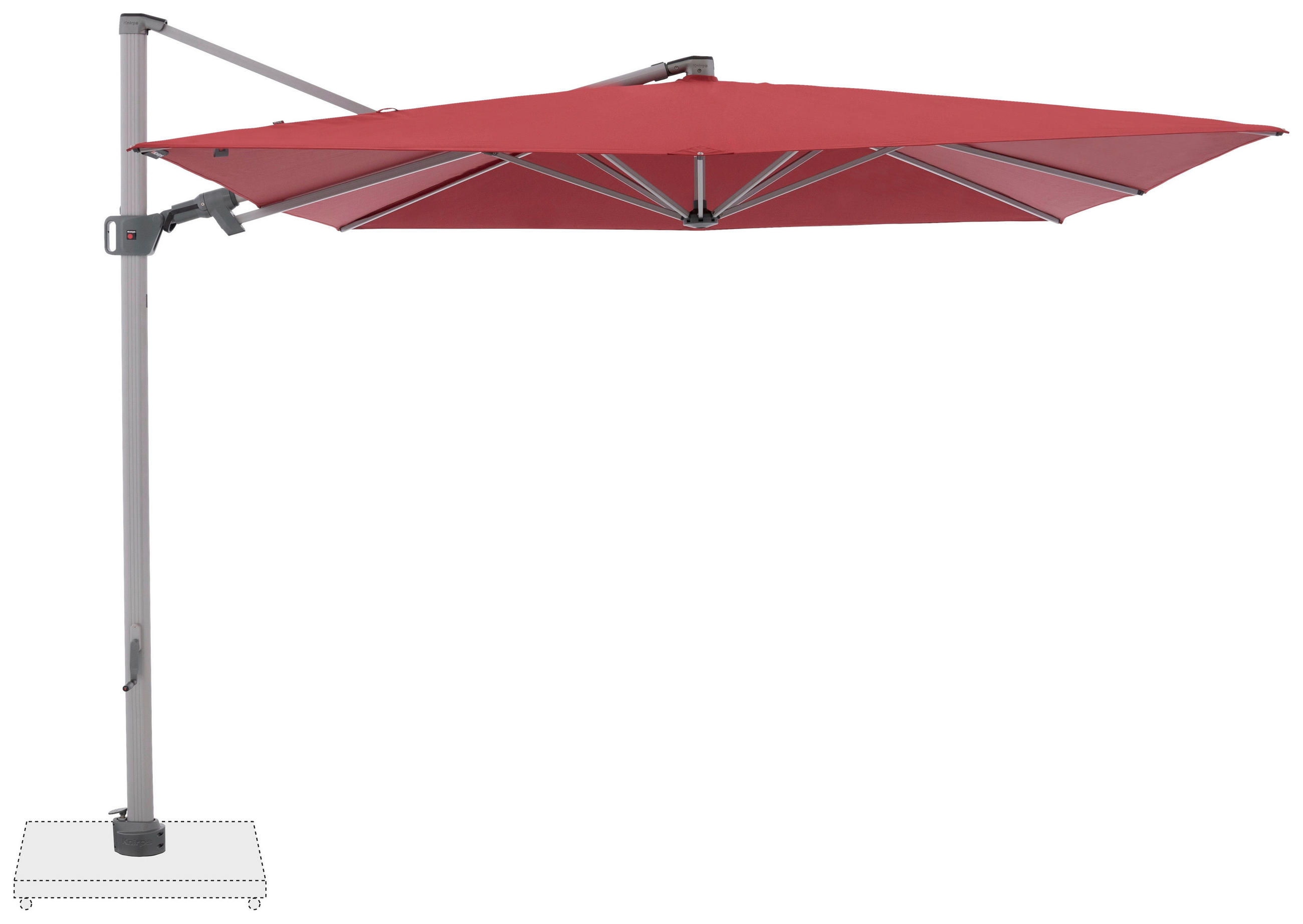 AMPELSCHIRM  275/275 cm  - Bordeaux/Silberfarben, KONVENTIONELL, Textil/Metall (275/275cm) - KNIRPS