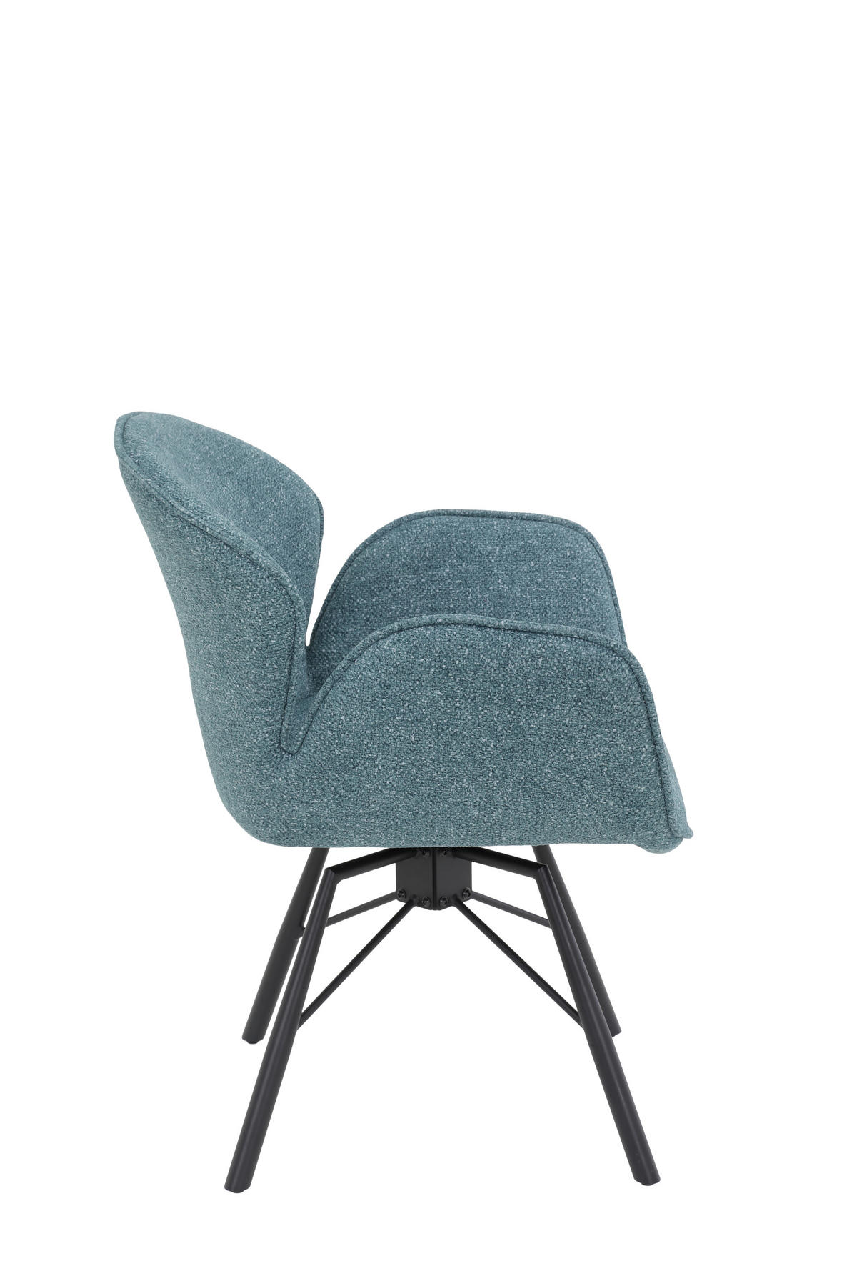 ARMLEHNSTUHL-SET 2 Stück  in Stahl Bouclé  - Salbeigrün/Schwarz, MODERN, Textil/Metall (62/83/66cm) - MID.YOU