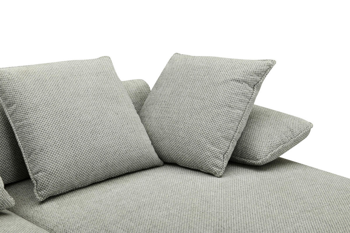 ECKSOFA in Mikrofaser Hellgrau  282/171 cm  - Hellgrau/Schwarz, Design, Textil/Metall (282/171cm) - Hom`in
