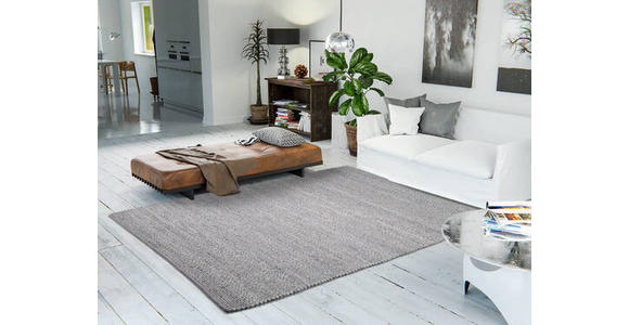 HANDWEBTEPPICH 200/200 cm Helsinki - Grau, Basics, Textil (200/200cm) - Linea Natura