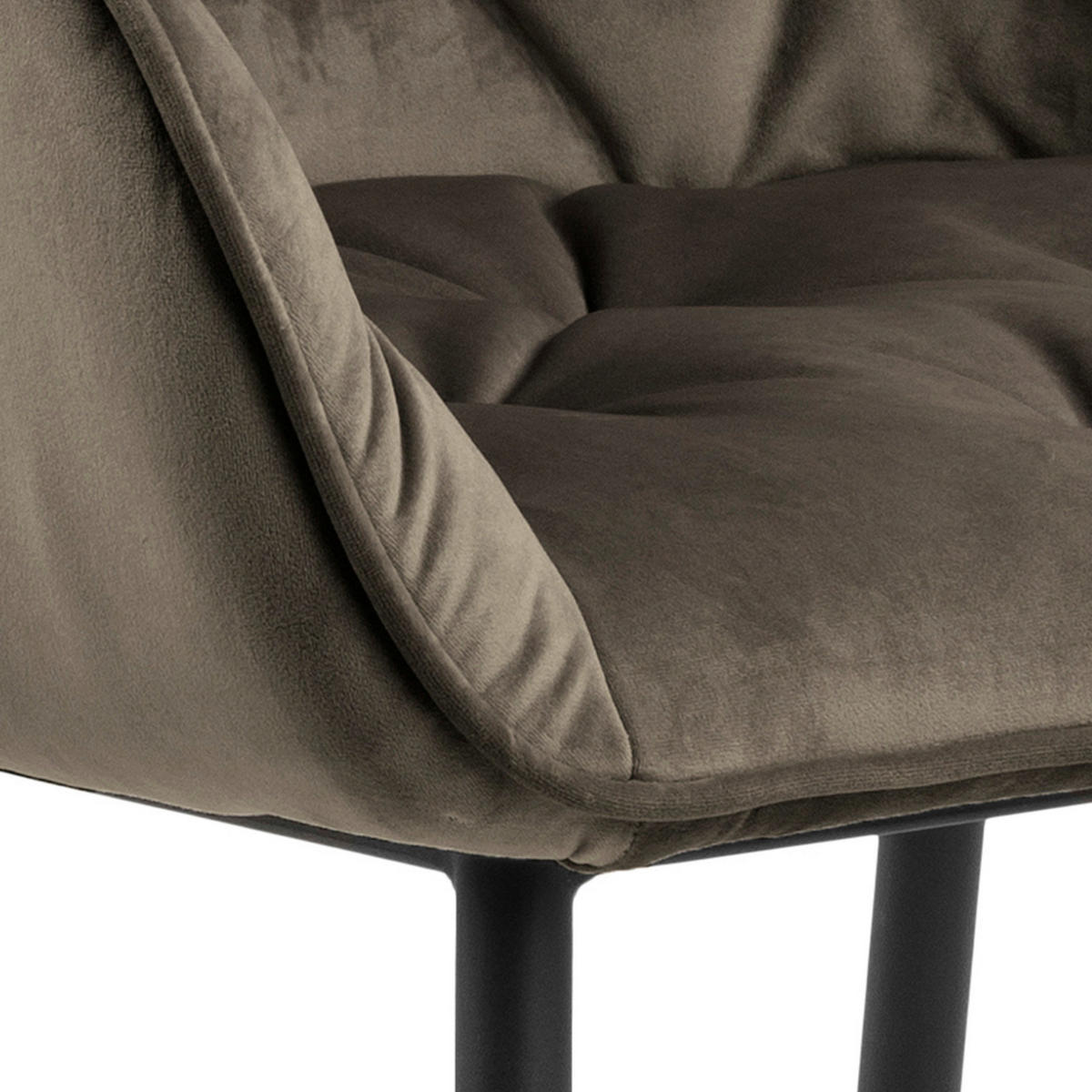 ARMLEHNSTUHL  in Samt  - Beige/Schwarz, Design, Textil/Metall (58/83/55cm) - MID.YOU