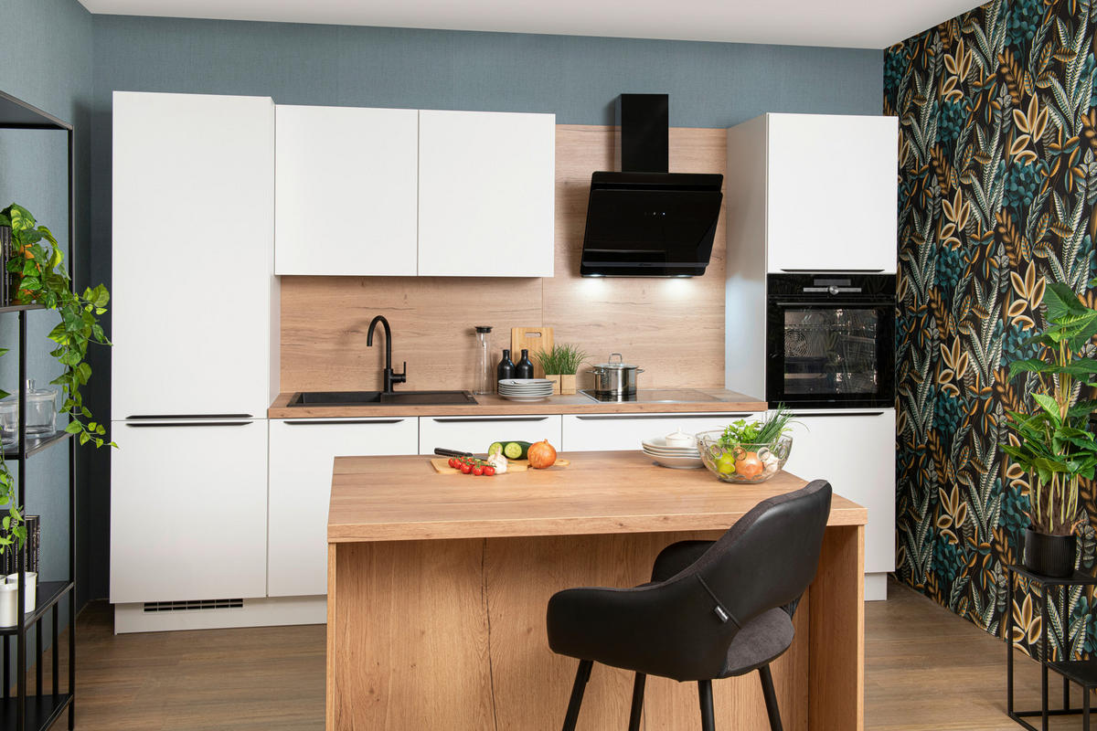 VESTAVNÁ KUCHYŇ - bílá, Design, kompozitní dřevo - Celina