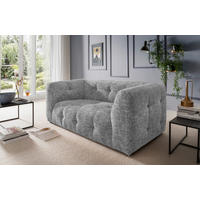 2-SITZER-SOFA in Struktur Silberfarben  - Silberfarben/Schwarz, Design, Kunststoff/Textil (184/72/95cm) - Livetastic
