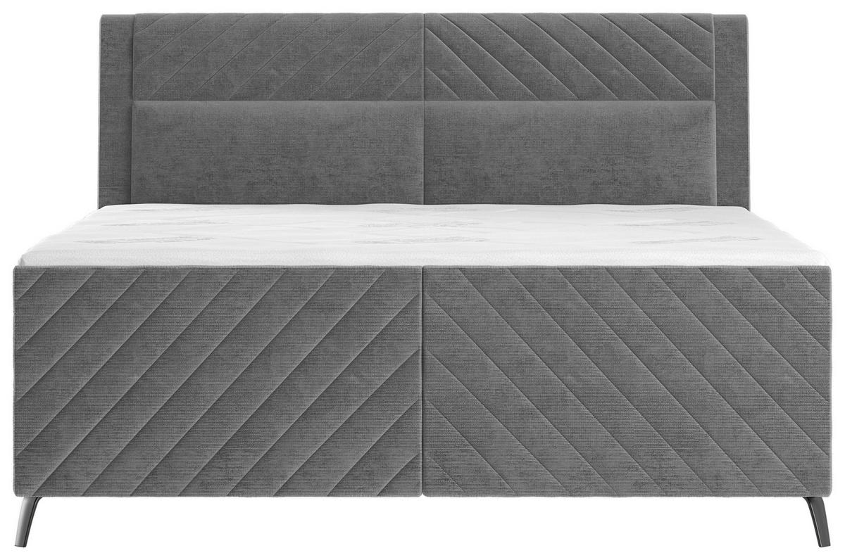 BOXSPRINGBETT 180/200 cm  in Grau  - Schwarz/Grau, Design, Textil/Metall (180/200cm) - Esposa