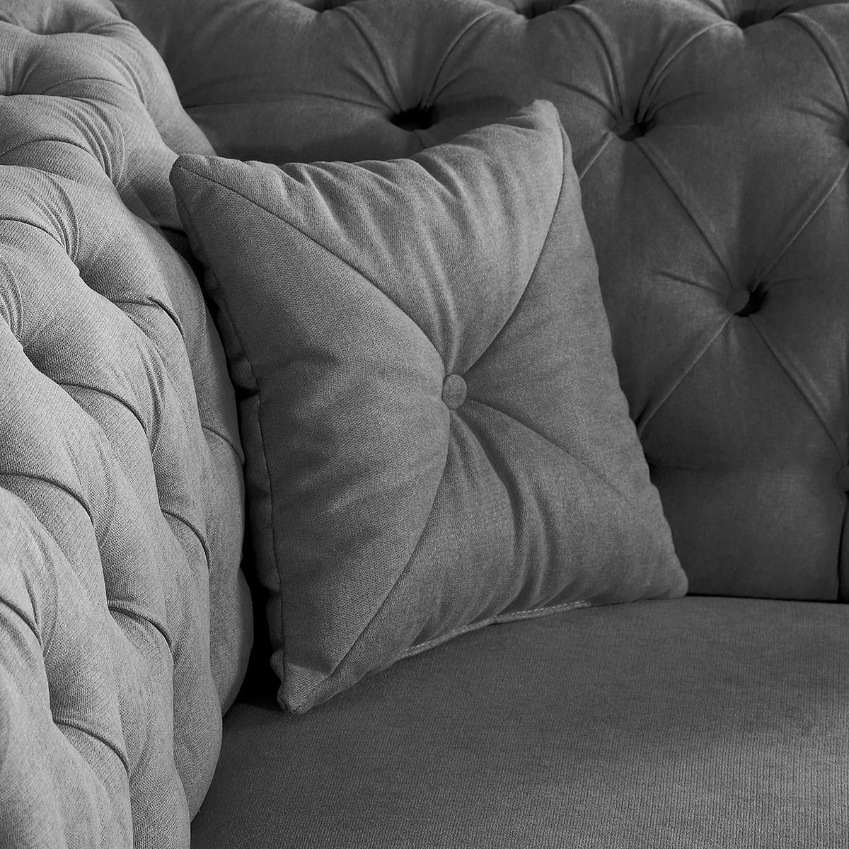 3-SITZER-SOFA Mikrofaser Grau  - Braun/Grau, Design, Holz/Textil (232/79/97cm) - Livetastic