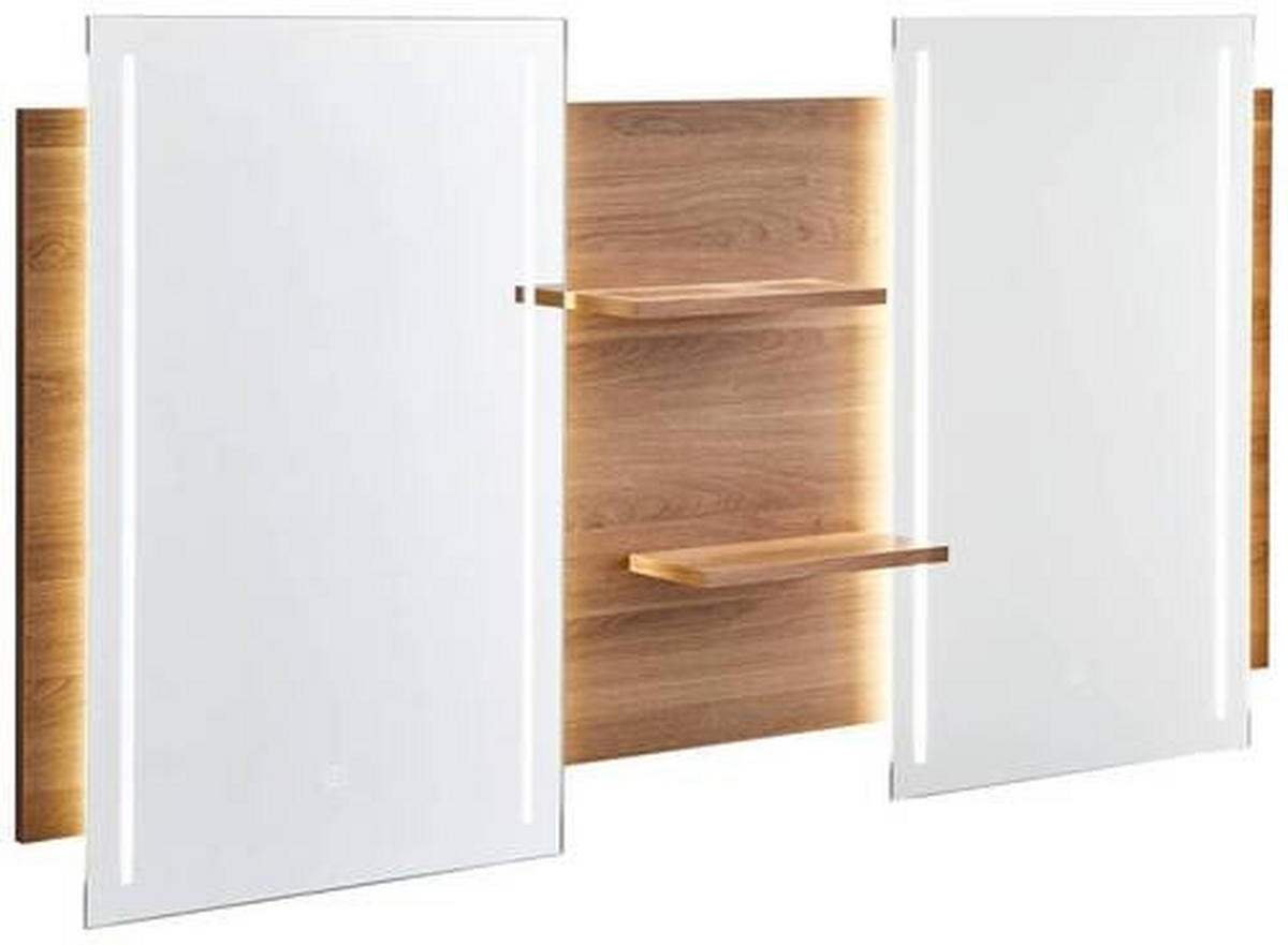 BADEZIMMERSPIEGEL 150/80/14,1 cm  - Eichefarben, Design, Glas/Holzwerkstoff (150/80/14,1cm) - Novel