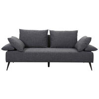 KANAPÉÁGY textil sötétszürke  - fekete/sötétszürke, Design, textil/fém (207/85/90cm) - Livetastic