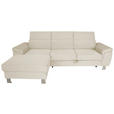 ECKSOFA in Cord Naturfarben  - Silberfarben/Naturfarben, Design, Textil/Metall (167/250cm) - Xora