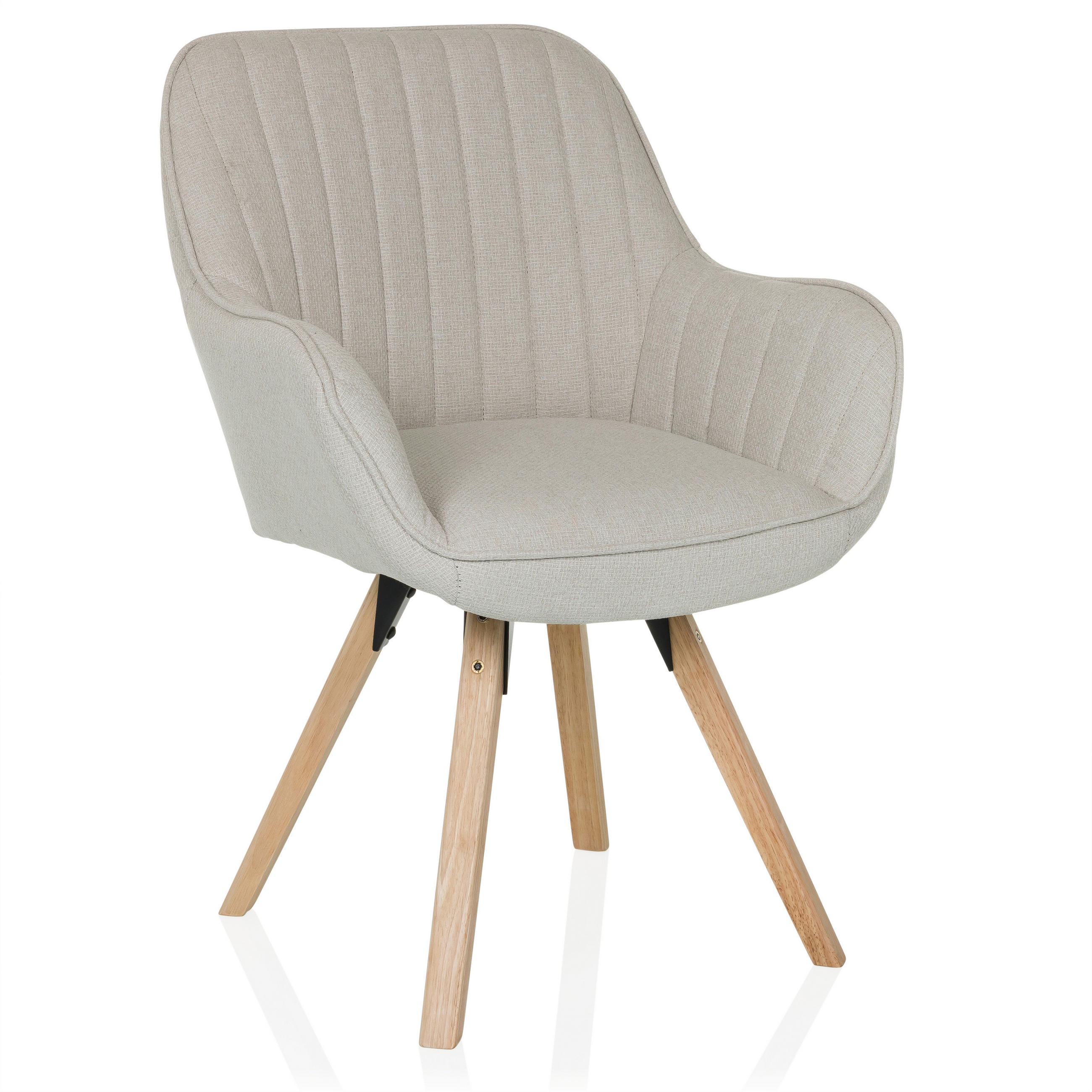 ARMLEHNSTUHL   Flachgewebe  Creme  - Buchefarben/Creme, MODERN, Holz/Textil (56/84/62cm) - MID.YOU