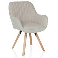 ARMLEHNSTUHL   Flachgewebe  Creme  - Buchefarben/Creme, MODERN, Holz/Textil (56/84/62cm) - MID.YOU