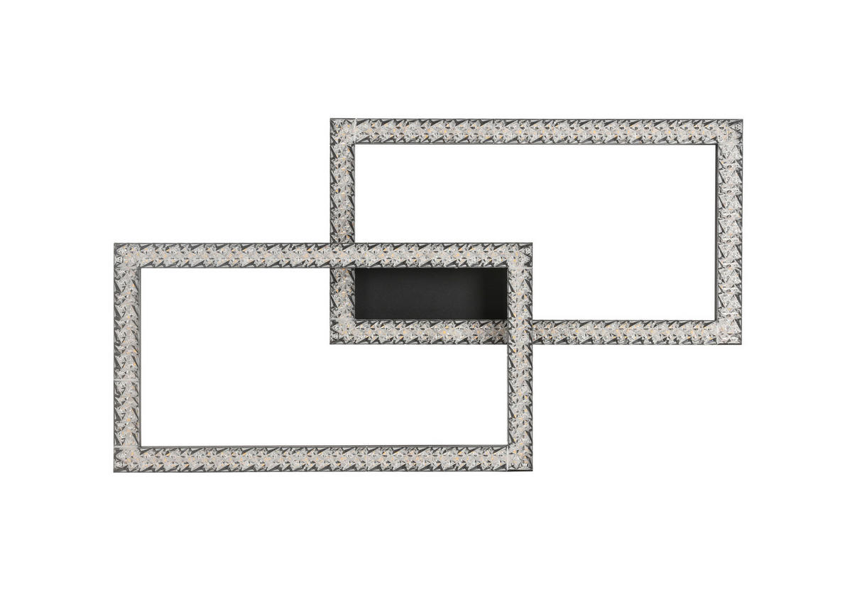 STROPNÍ LED SVÍTIDLO, 50/28/7 cm - černá, Basics, kov/plast (50/28/7cm) - Novel