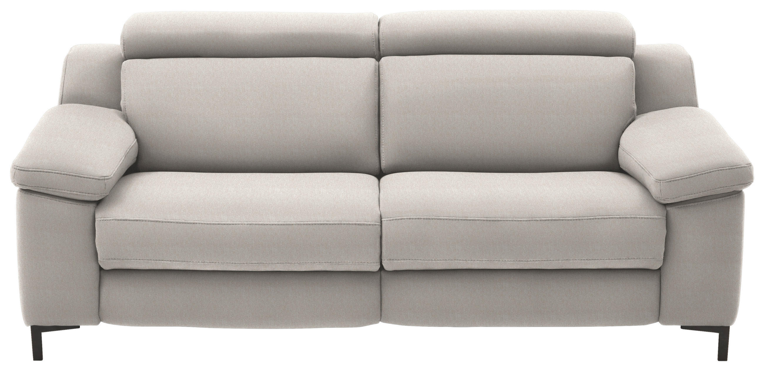 2,5-SITZER in Chenille Ecru  - Ecru/Schwarz, Design, Textil/Metall (188/84-104/104cm) - Valdera