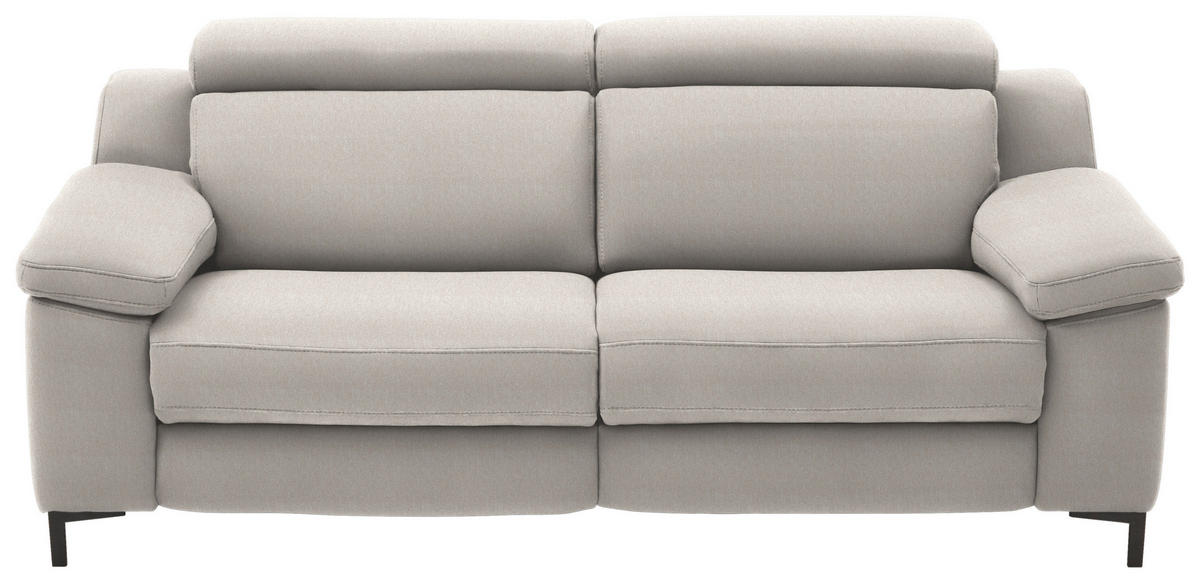 2,5-SITZER in Chenille Ecru  - Ecru/Schwarz, Design, Textil/Metall (188/84-104/104cm) - Valdera