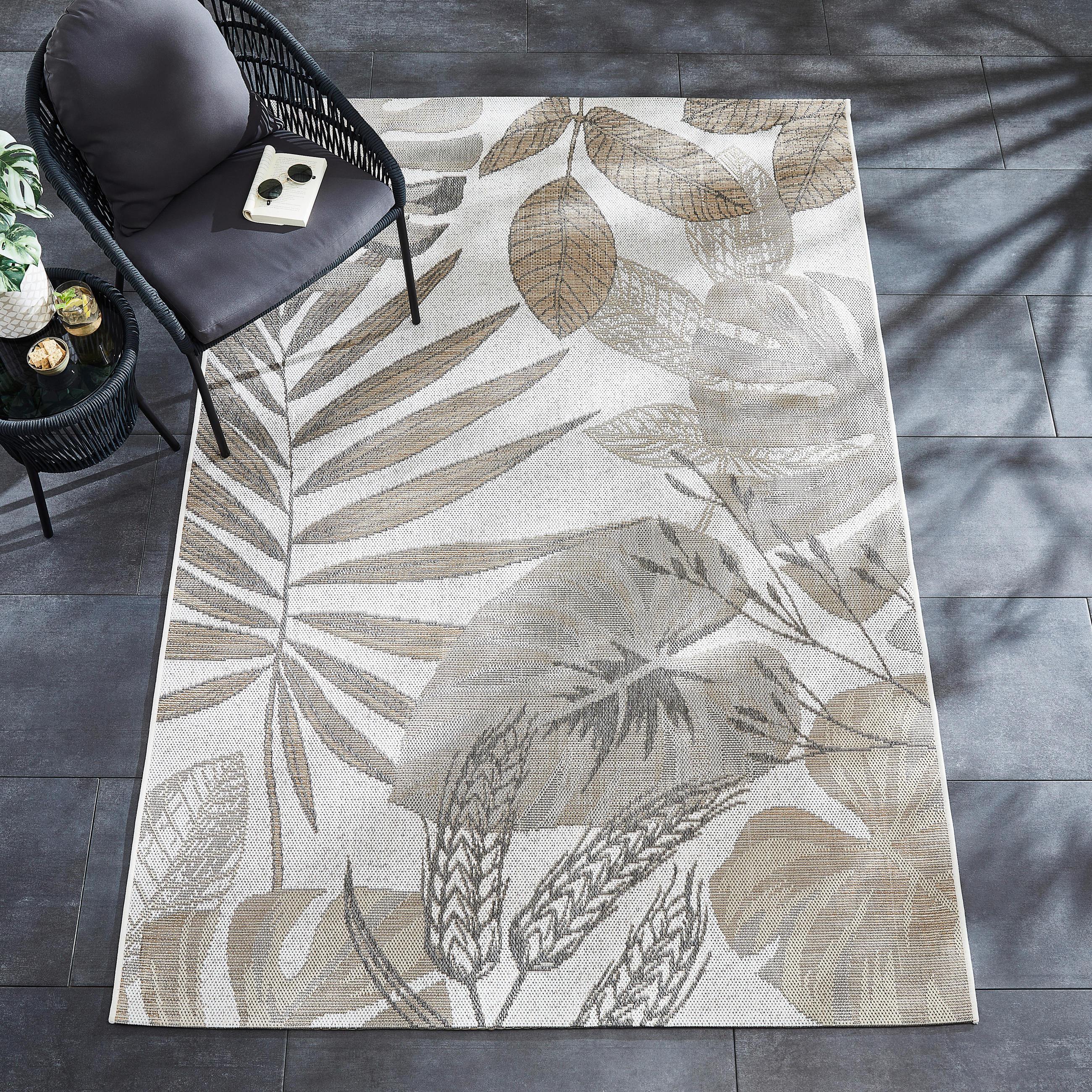 OUTDOORTEPPICH 160/230 cm Palm Beige  - Beige, Design, Textil (160/230cm) - Novel